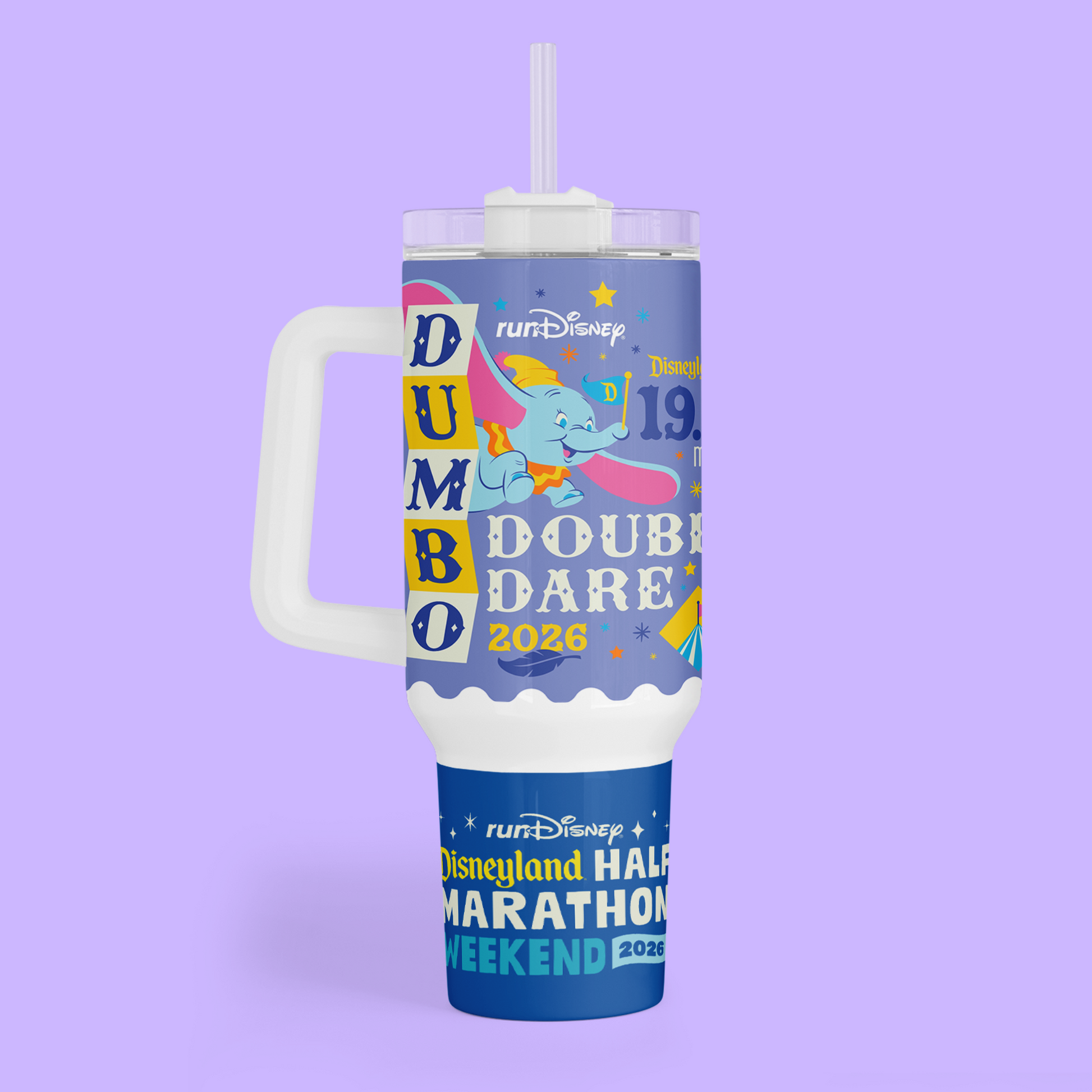 RunDisney Personalized 40 oz Tumbler - 2026 Half Marathon Weekend - Two Crafty Gays