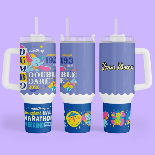 RunDisney Personalized 40 oz Tumbler - 2026 Half Marathon Weekend - Two Crafty Gays