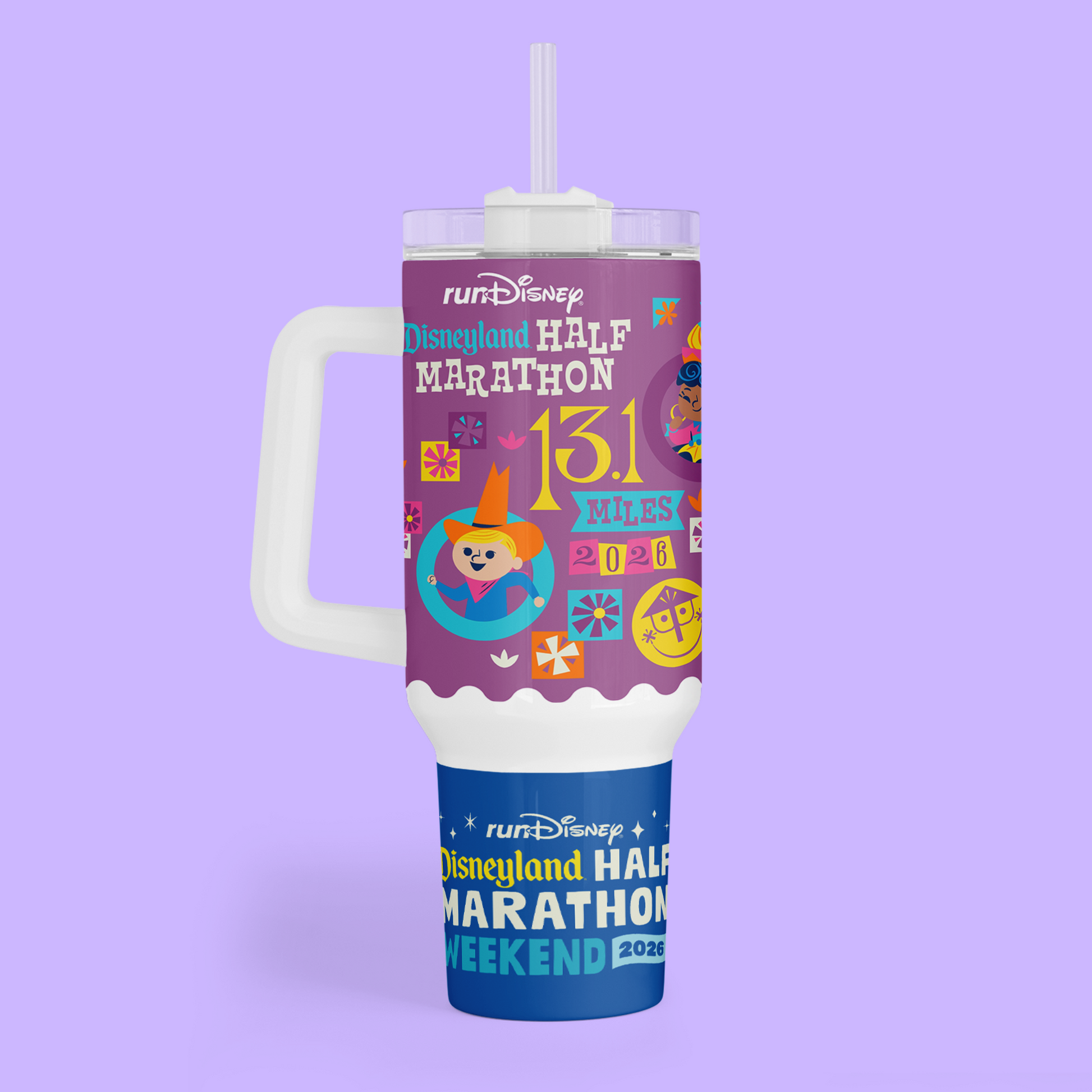 RunDisney Personalized 40 oz Tumbler - 2026 Half Marathon Weekend - Two Crafty Gays