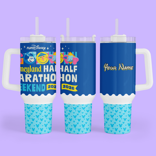 RunDisney Personalized 40 oz Tumbler - 2026 Half Marathon Weekend - Two Crafty Gays