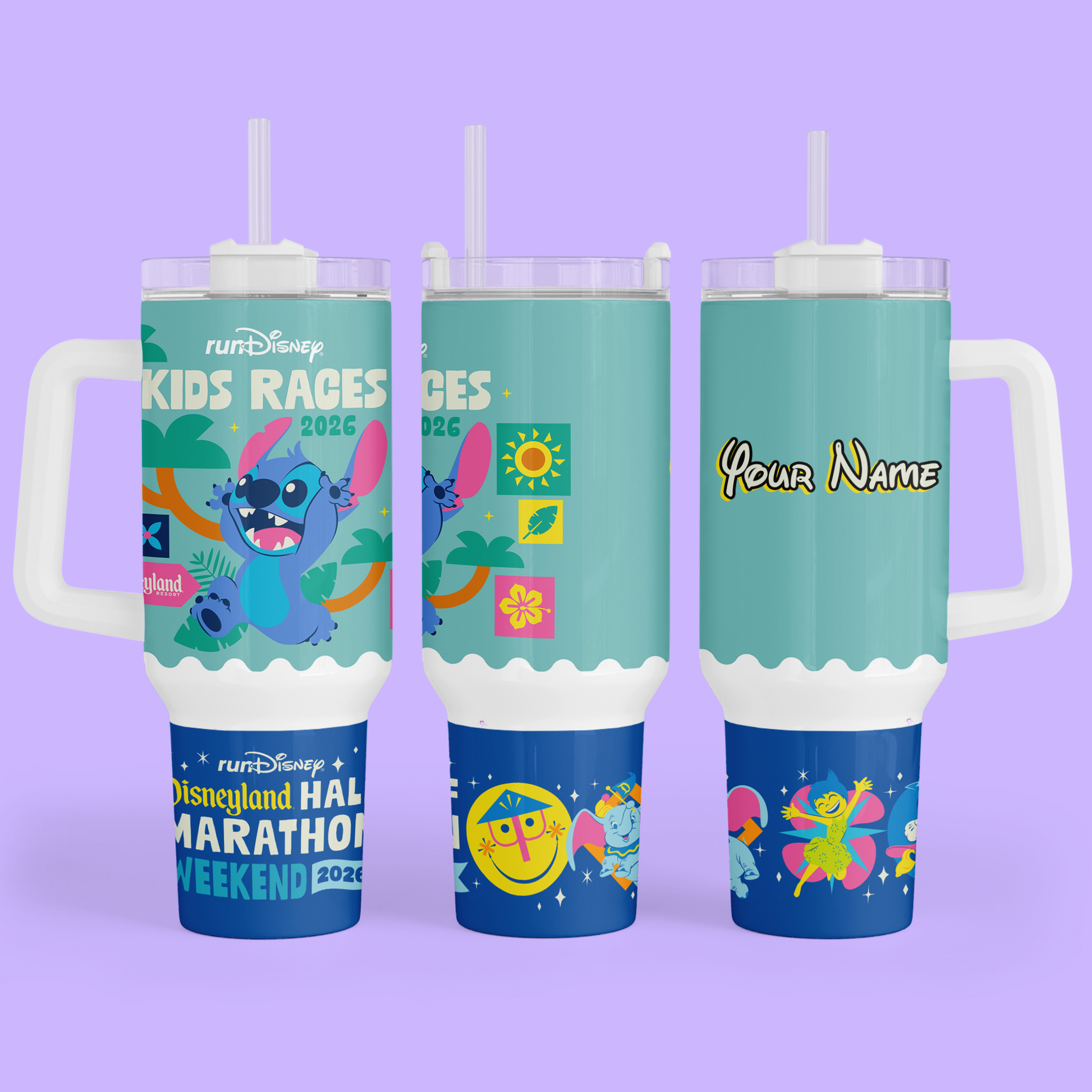RunDisney Personalized 40 oz Tumbler - 2026 Half Marathon Weekend - Two Crafty Gays
