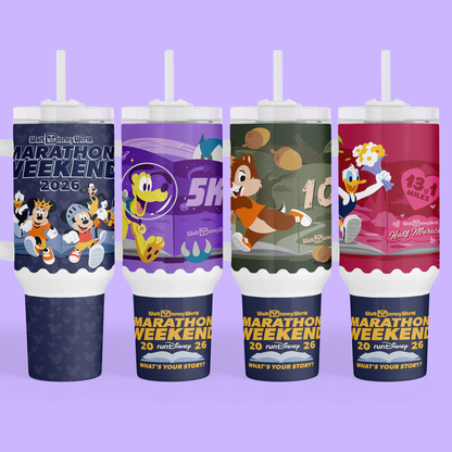 RunDisney Personalized 40 oz Tumbler - 2026 Marathon Weekend - Two Crafty Gays