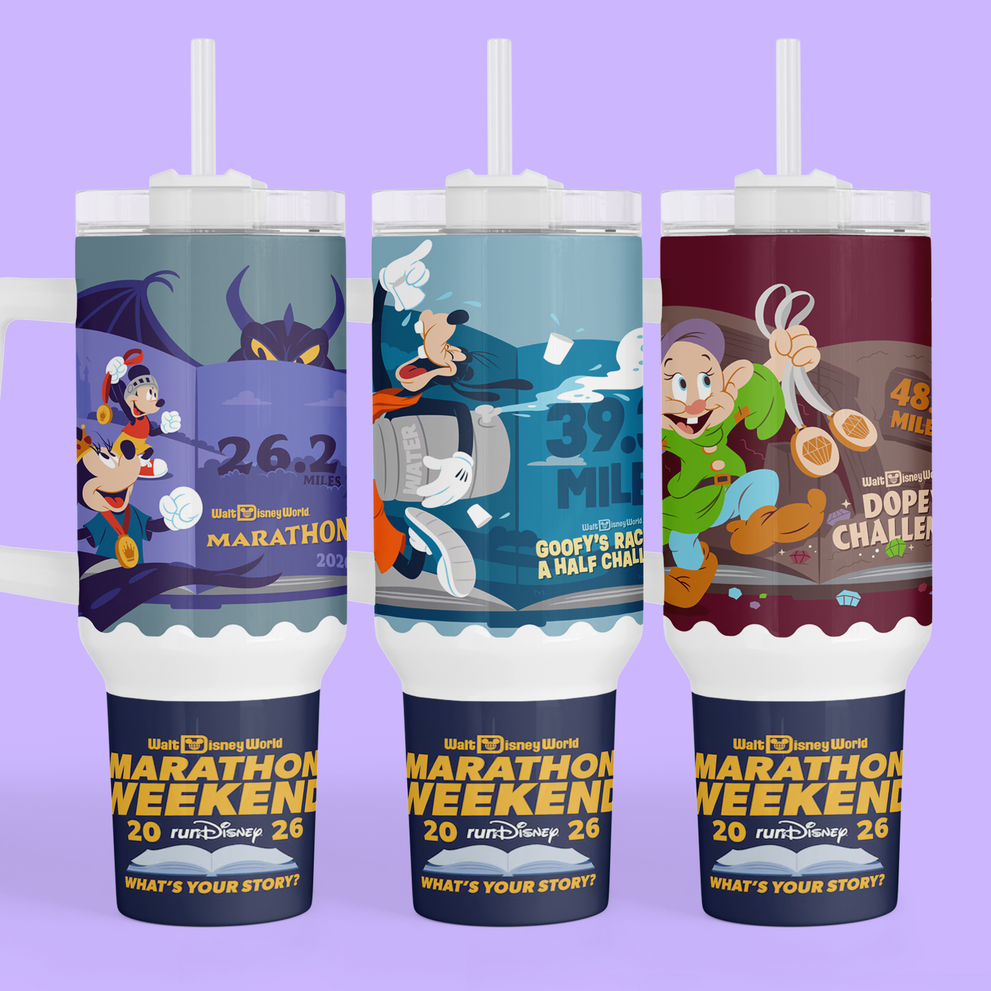 RunDisney Personalized 40 oz Tumbler - 2026 Marathon Weekend - Two Crafty Gays