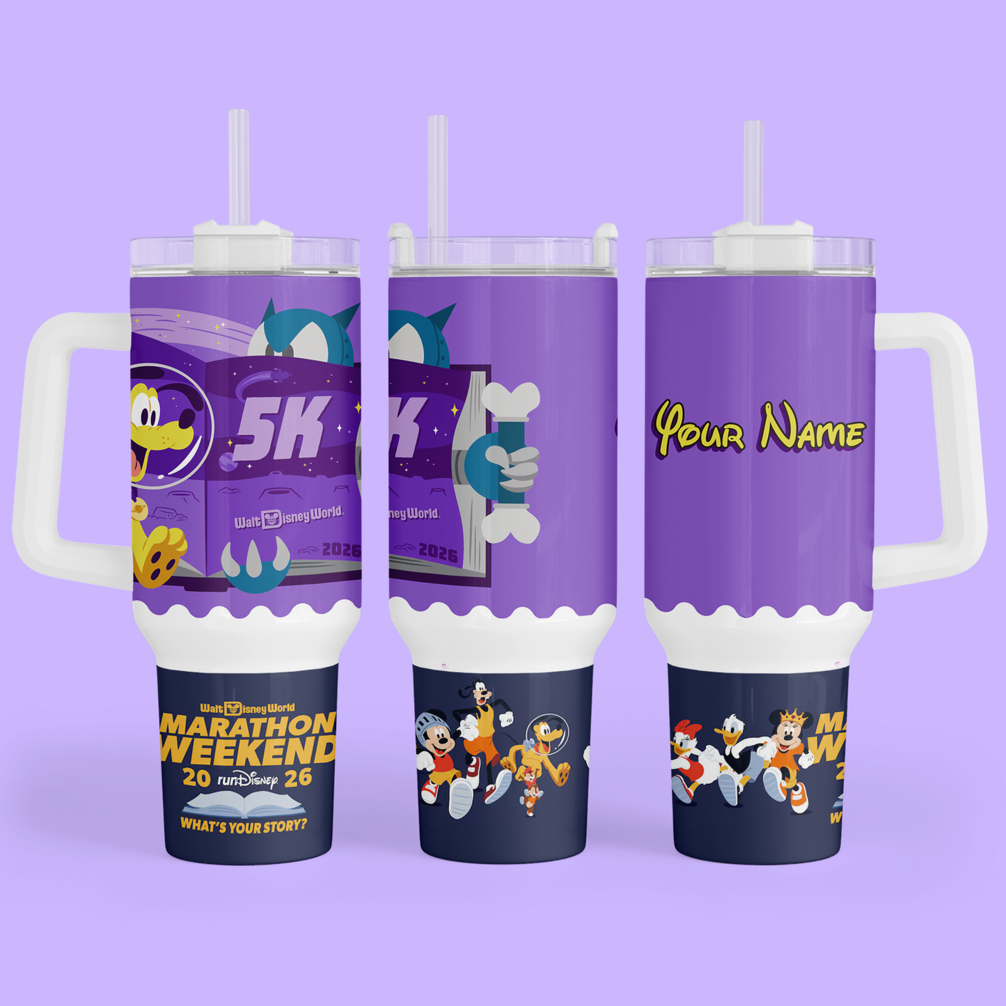 RunDisney Personalized 40 oz Tumbler - 2026 Marathon Weekend - Two Crafty Gays