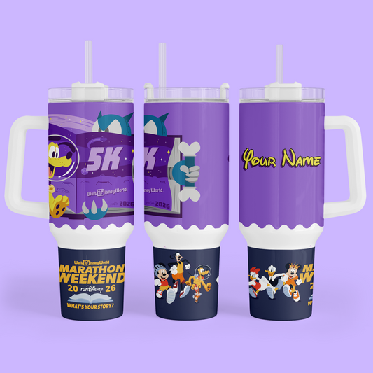 RunDisney Personalized 40 oz Tumbler - 2026 Marathon Weekend - Two Crafty Gays