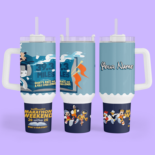 RunDisney Personalized 40 oz Tumbler - 2026 Marathon Weekend - Two Crafty Gays