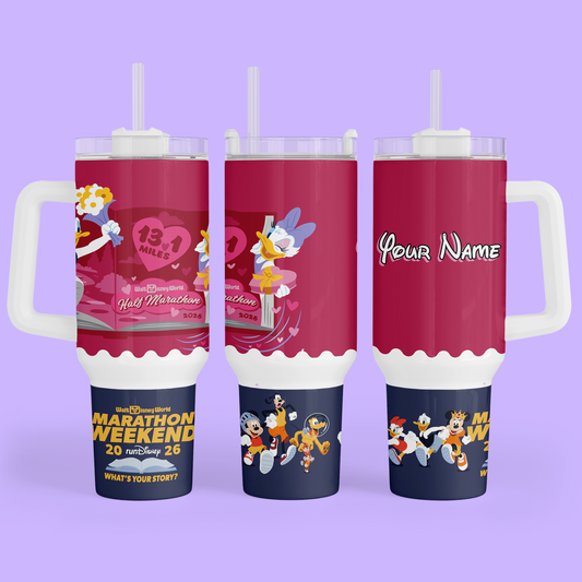 RunDisney Personalized 40 oz Tumbler - 2026 Marathon Weekend - Two Crafty Gays