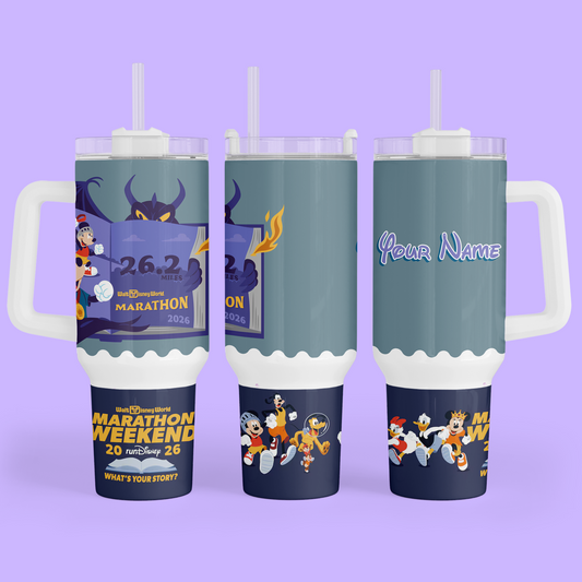 RunDisney Personalized 40 oz Tumbler - 2026 Marathon Weekend - Two Crafty Gays
