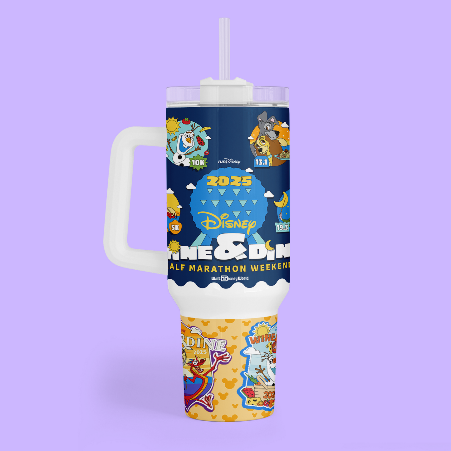RunDisney Personalized 40 oz Tumbler - Wine & Dine 2025 - Two Crafty Gays