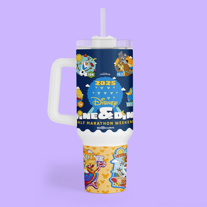RunDisney Personalized 40 oz Tumbler - Wine & Dine 2025 - Two Crafty Gays