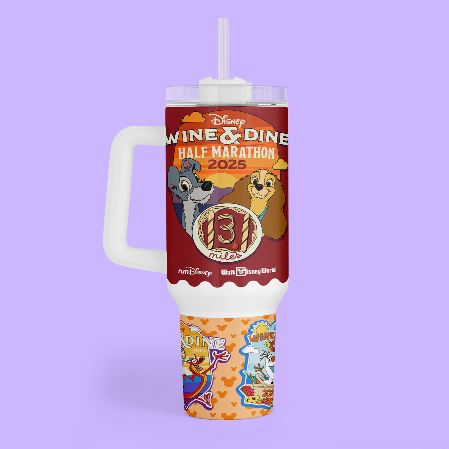 RunDisney Personalized 40 oz Tumbler - Wine & Dine 2025 - Two Crafty Gays