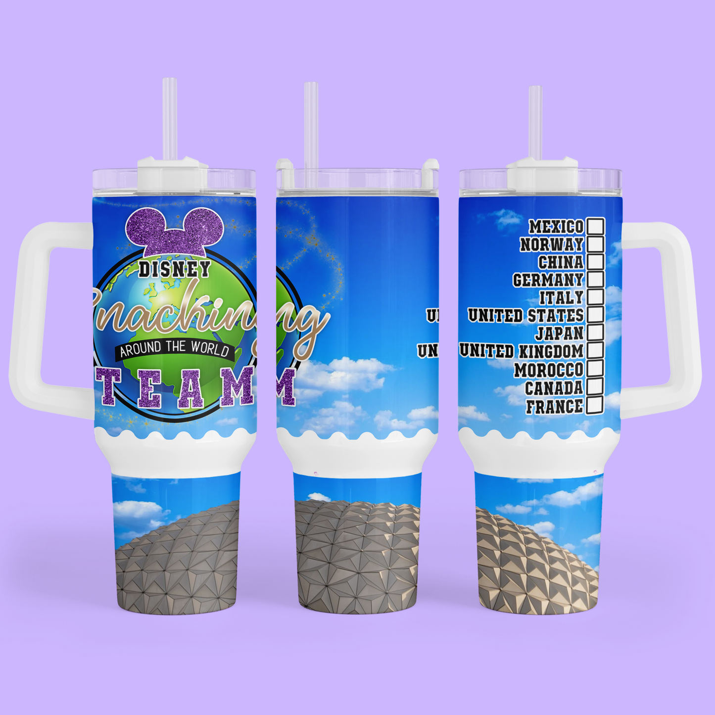 Disney Epcot 40 oz Tumbler - Drinking Around the World Team - Two Crafty Gays