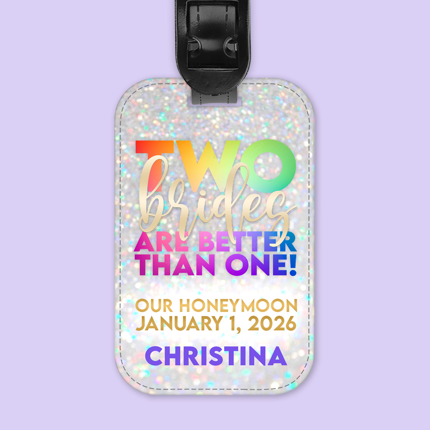 Bach Bash Personalized Luggage Tag - Two Brides - Two Crafty Gays