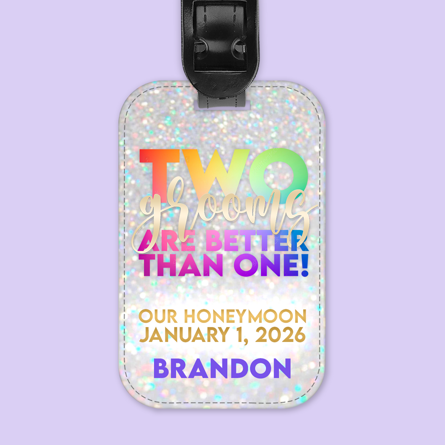 Bach Bash Personalized Luggage Tag - Two Grooms - Two Crafty Gays