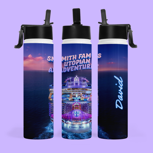 Royal Caribbean Personalized Water Bottle - Two Crafty Gays