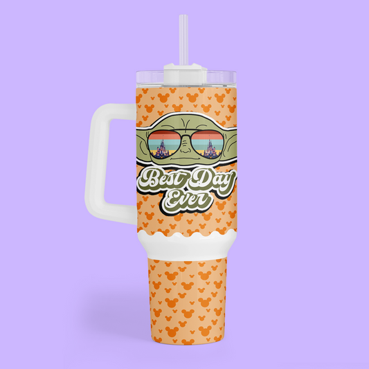 Disney Best Day Ever 40 oz Tumbler - Yoda - Two Crafty Gays
