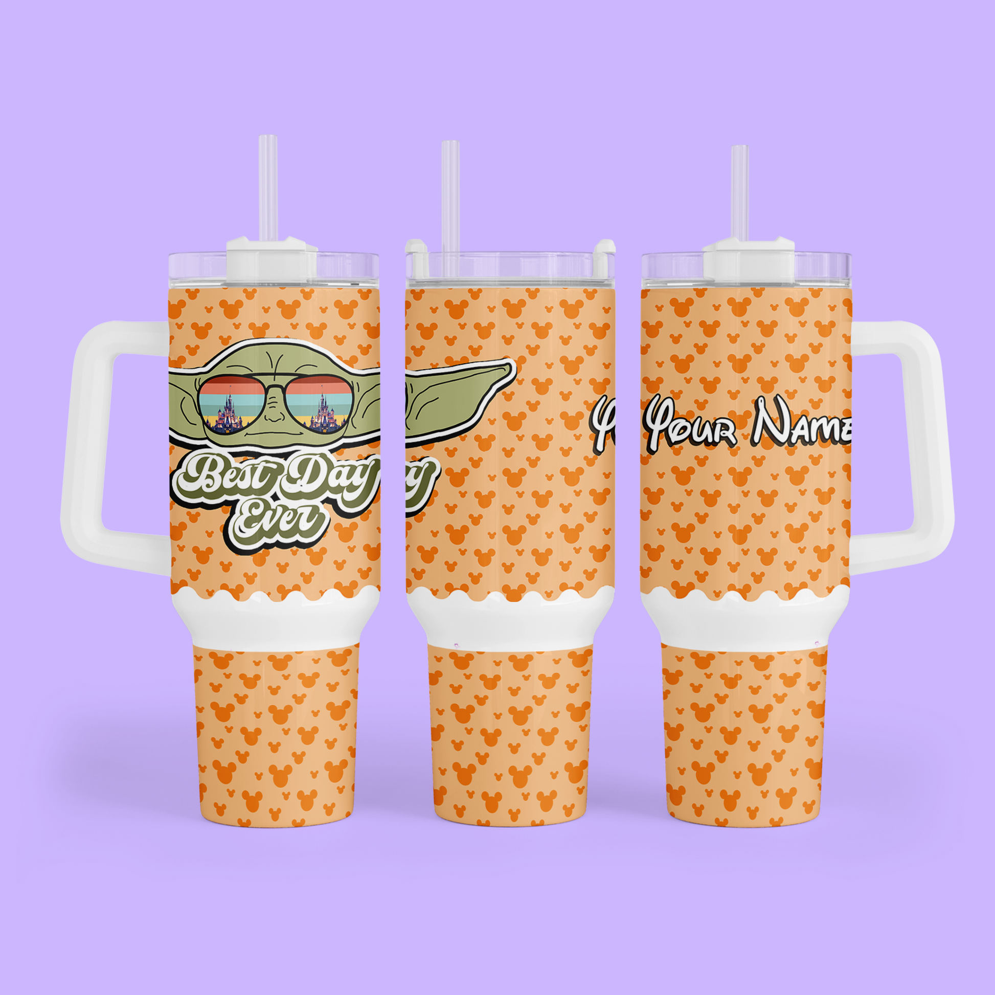 Disney Best Day Ever 40 oz Tumbler - Yoda - Two Crafty Gays