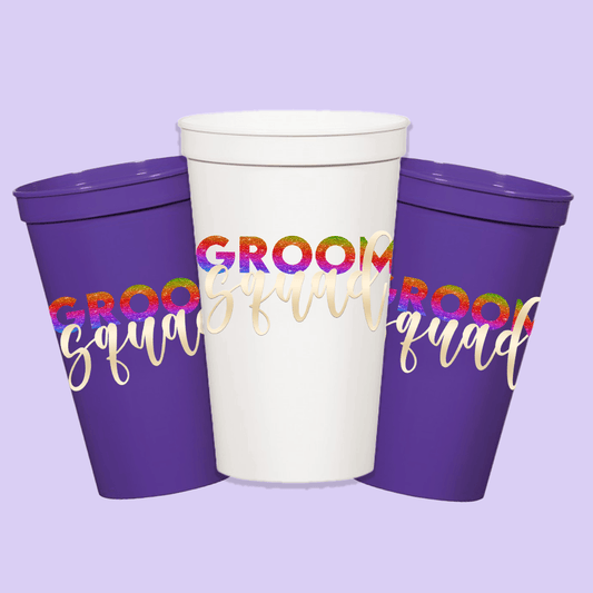 Bachelor Party Cups Groom Squad (Set of 8) - Two Crafty Gays