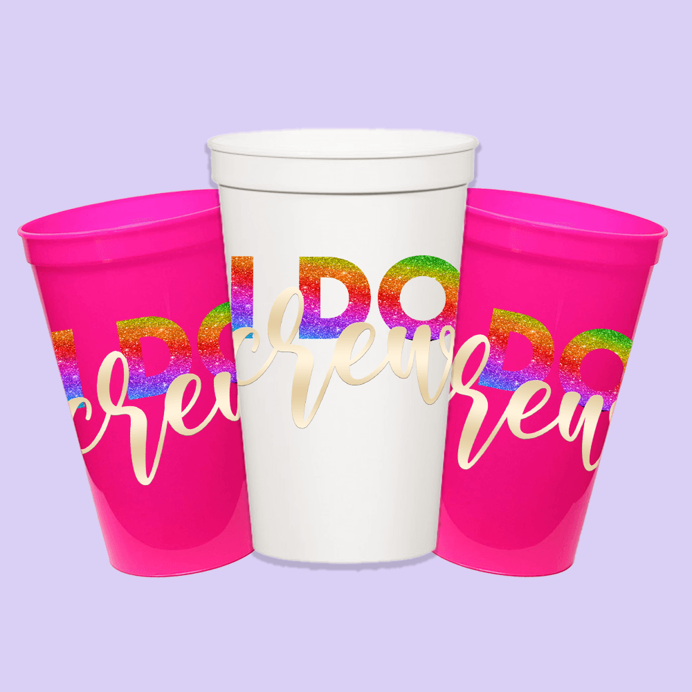 Bachelorette Party Cups I Do Crew (Set of 8) - Two Crafty Gays