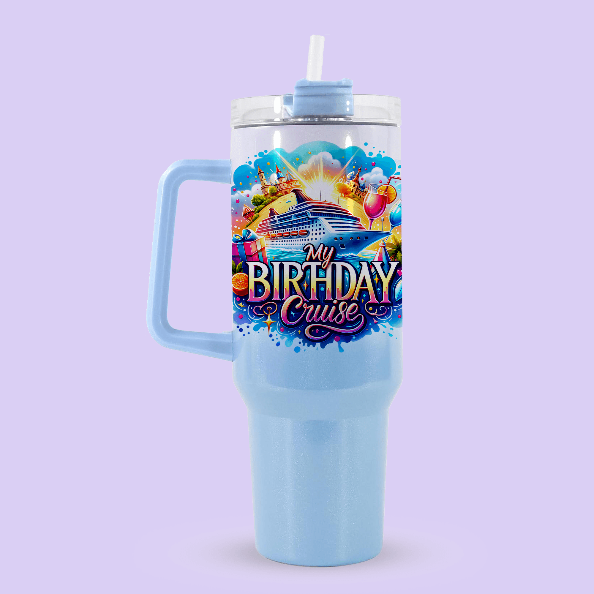 Birthday Cruise 40oz Quencher Tumbler - Two Crafty Gays