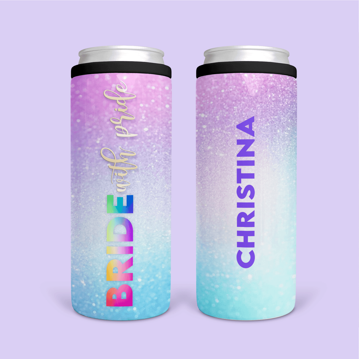 Bride with Pride Slim Can Cooler - Two Crafty Gays