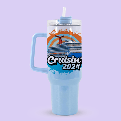 Carnival Cruise Line 40oz Quencher Tumbler - Crusin 2024 - Two Crafty Gays