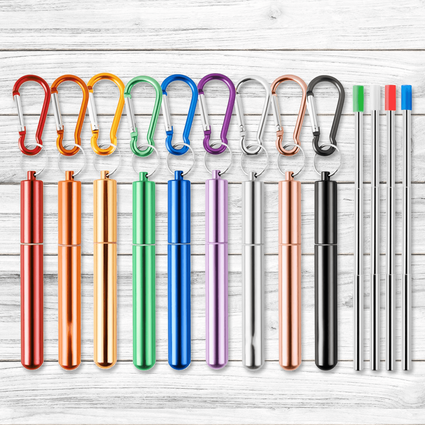 Collapsible Stainless Steel Straw for Lanyards - Surprise Color! - Two Crafty Gays