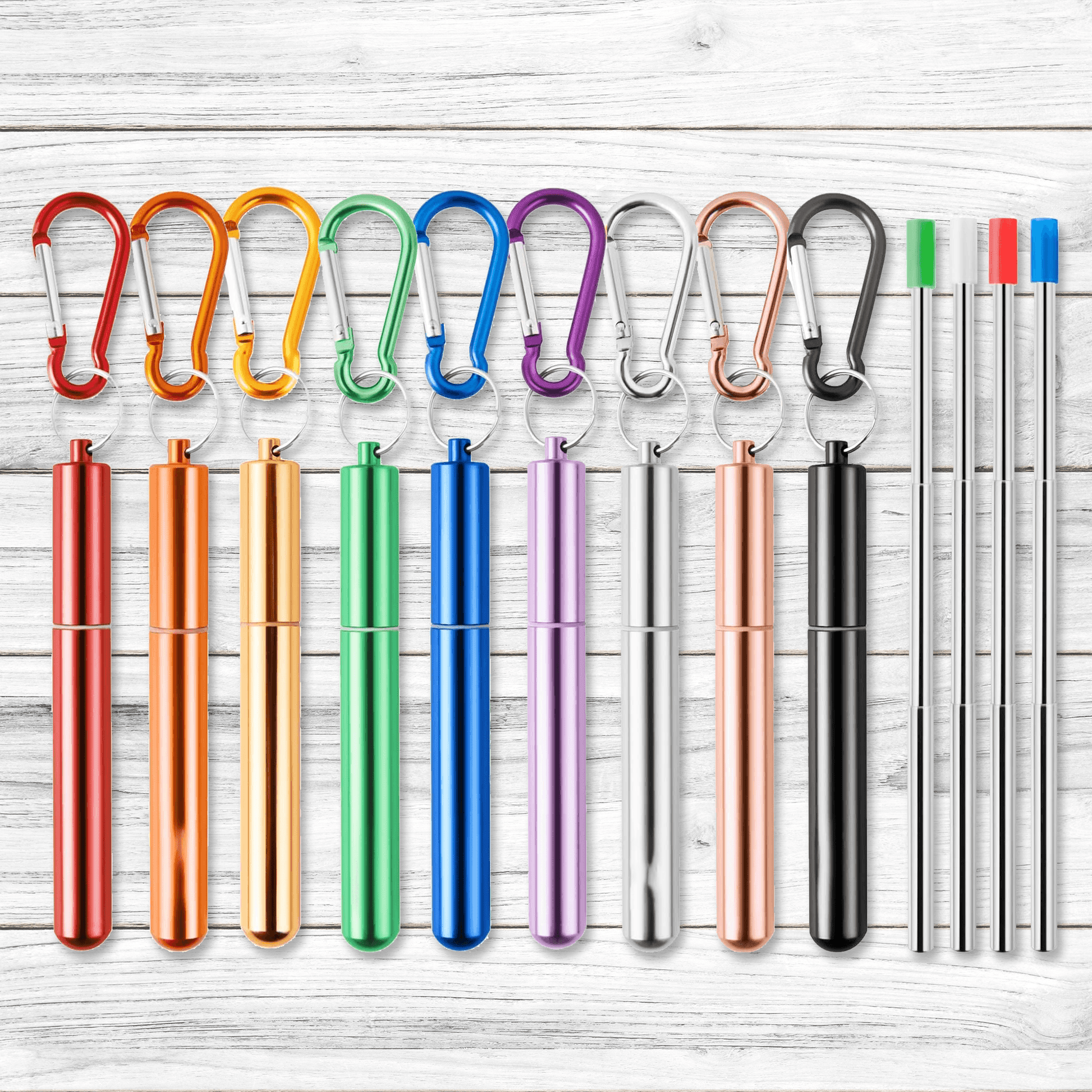 Collapsible Stainless Steel Straw for Lanyards - Surprise Color! - Two Crafty Gays