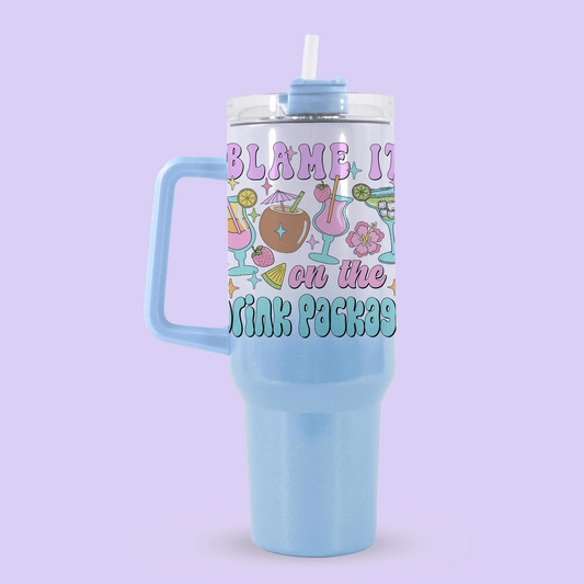 Cruise 40oz Quencher Tumbler - Blame it on the Drink Package - Two Crafty Gays