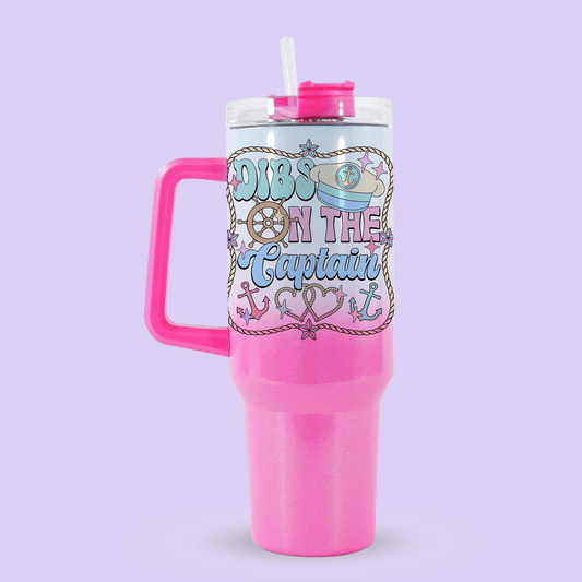 Cruise 40oz Quencher Tumbler - Dibs on the Captain - Two Crafty Gays