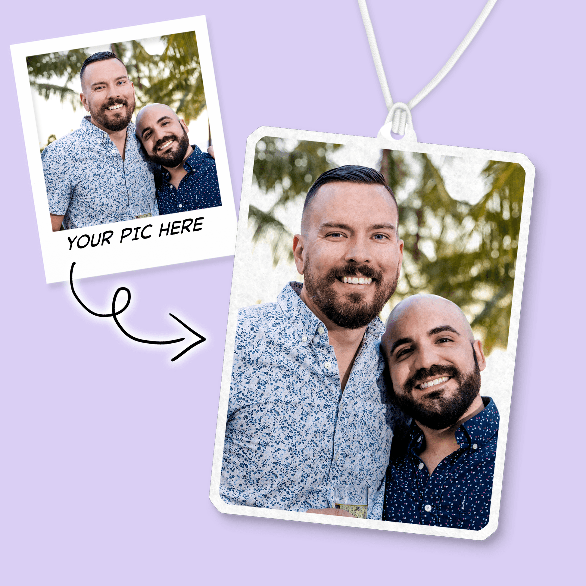 Custom Photo Air Freshener - Rectangle - Two Crafty Gays