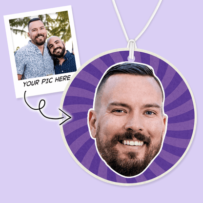 Custom Photo Air Freshener - Swirl - Two Crafty Gays