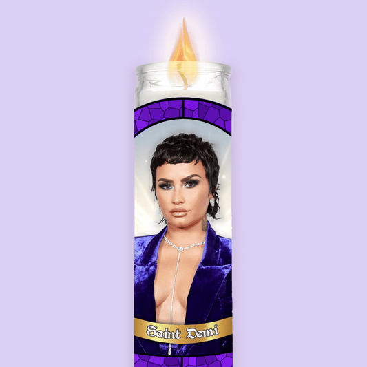 Demi Lovato Prayer Candle - Two Crafty Gays