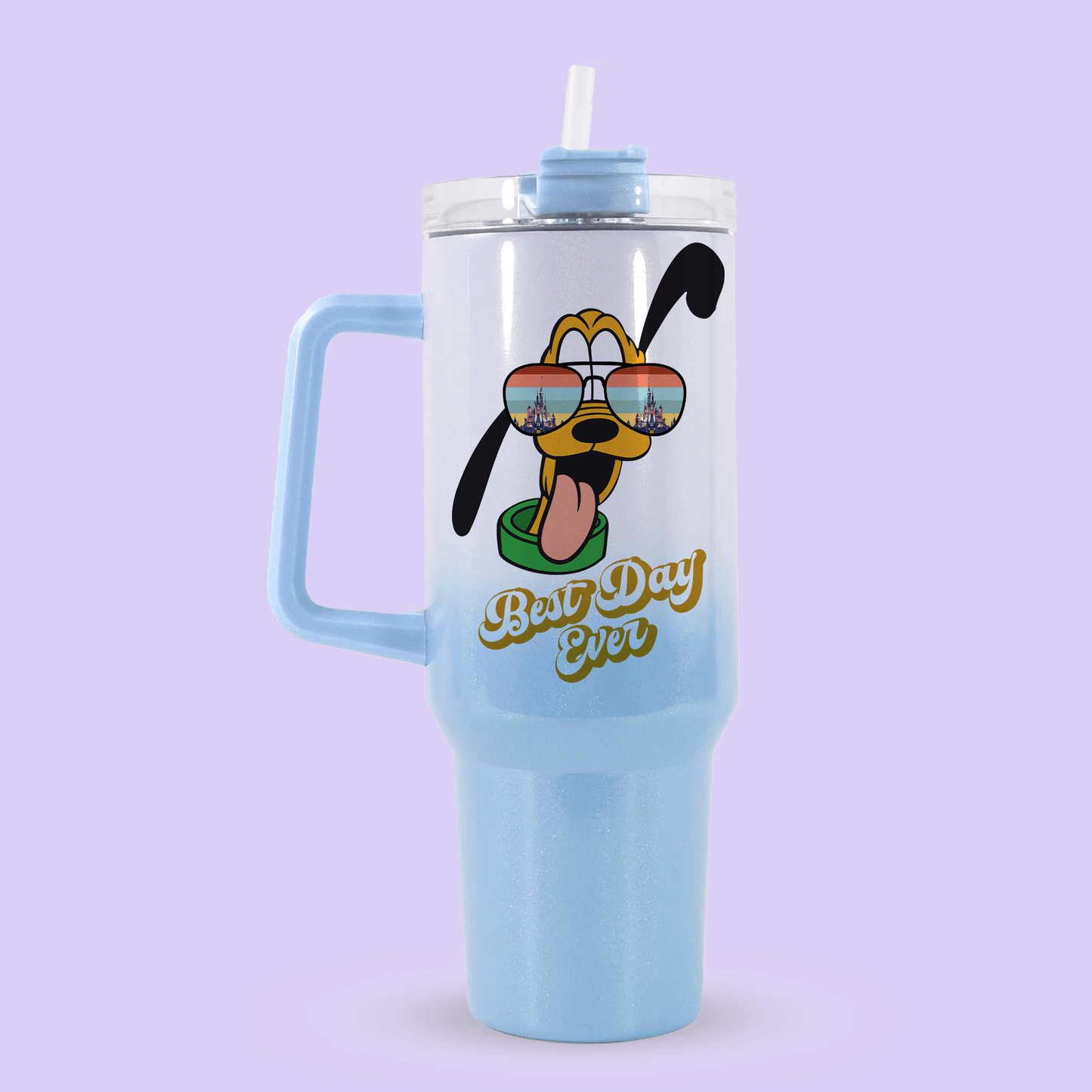 Disney Best Day Ever 40oz Quencher Tumbler - Pluto - Two Crafty Gays