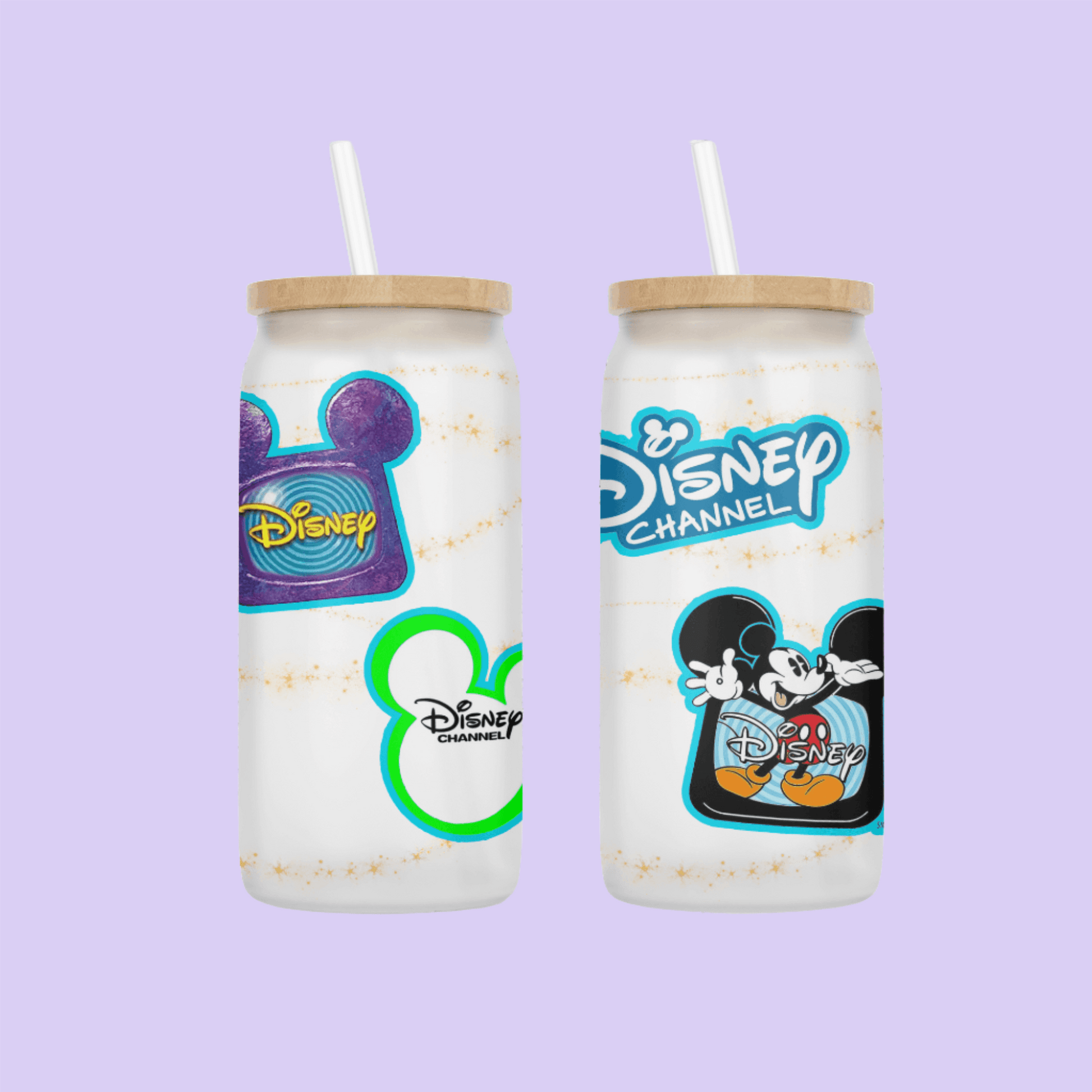 Disney Channel 2000s Logo Drinking Glass - Two Crafty Gays