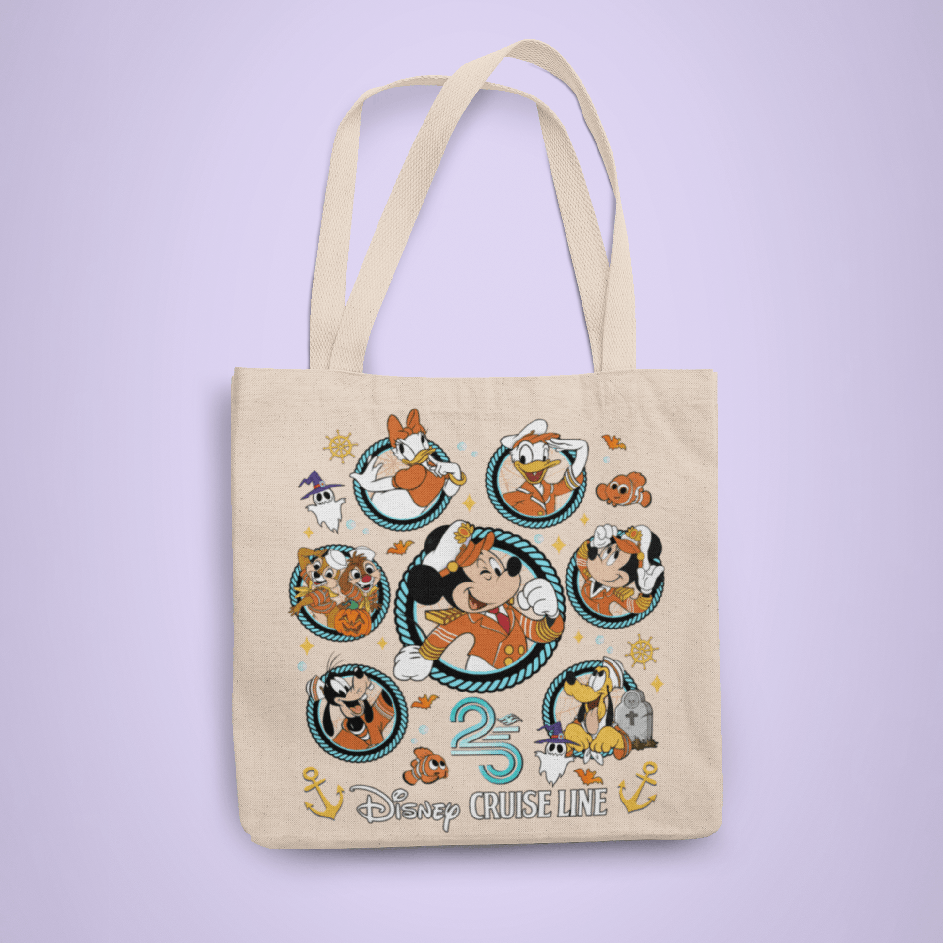 Disney Cruise Line 25th Anniversary Personalized Halloween Trick or Treat Tote Bag - Two Crafty Gays