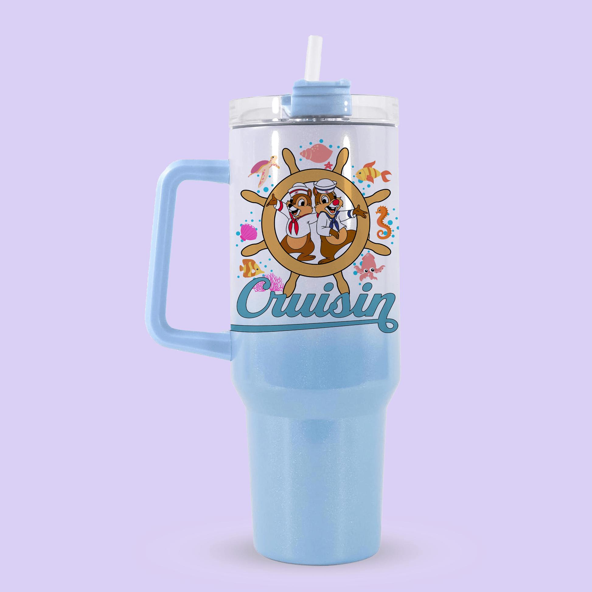 Disney Cruise Line 40oz Quencher Tumbler - Chip & Dale - Two Crafty Gays