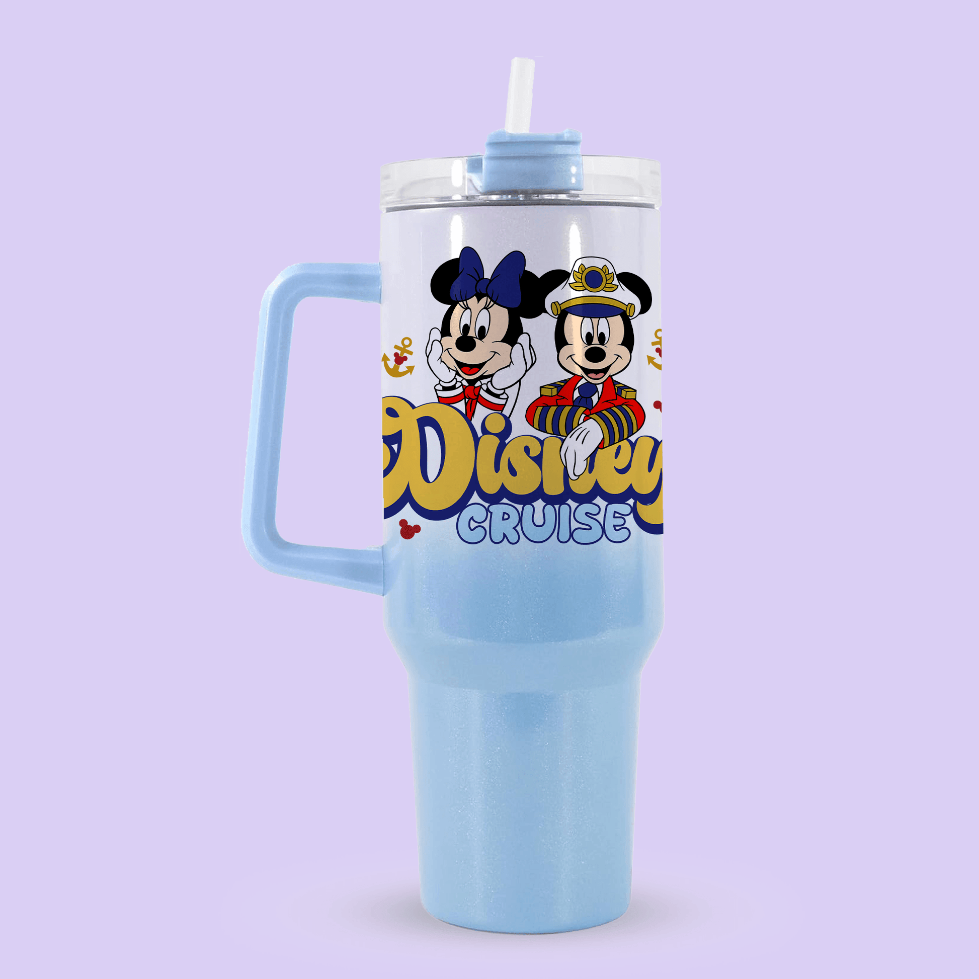 Disney Cruise Line 40oz Quencher Tumbler - Mickey & Minnie "Cruisin" - Two Crafty Gays