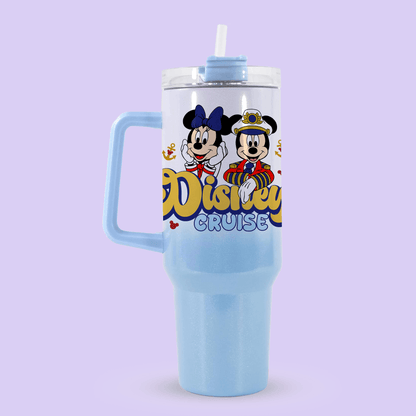 Disney Cruise Line 40oz Quencher Tumbler - Mickey & Minnie "Cruisin" - Two Crafty Gays