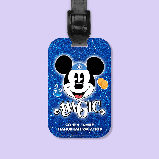 Disney Cruise Line Hanukkah Personalized Luggage Tag - Mickey - Two Crafty Gays