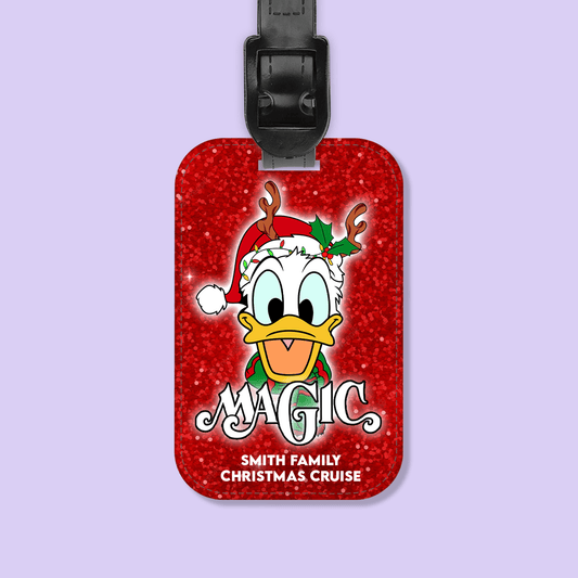 Disney Cruise Line Personalized Christmas Luggage Tag - Donald - Two Crafty Gays