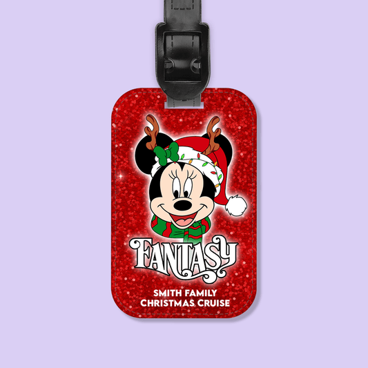 Disney Cruise Line Personalized Christmas Luggage Tag - Minnie - Two Crafty Gays