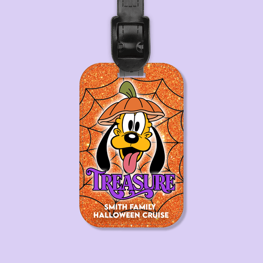 Disney Cruise Line Personalized Halloween Luggage Tag - Pluto - Two Crafty Gays