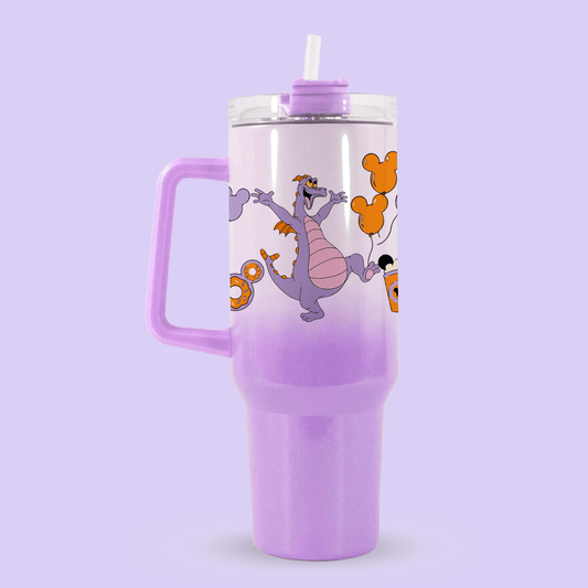 Disney Figment 40oz Quencher Tumbler - Snacks & Balloons - Two Crafty Gays