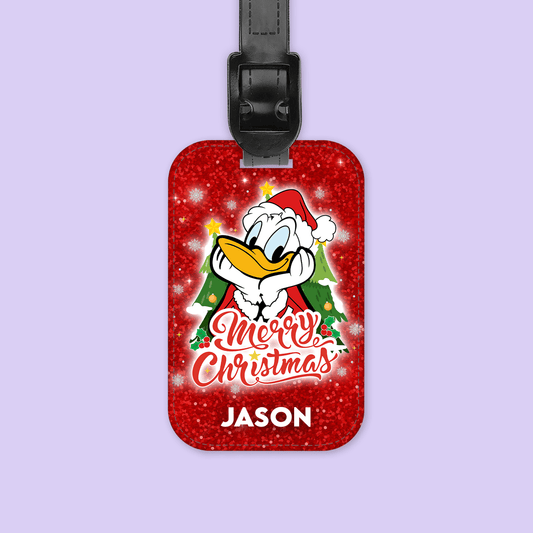 Disney Personalized Christmas Luggage Tag - Donald - Two Crafty Gays
