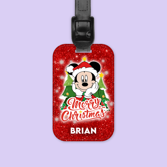 Disney Personalized Christmas Luggage Tag - Mickey - Two Crafty Gays