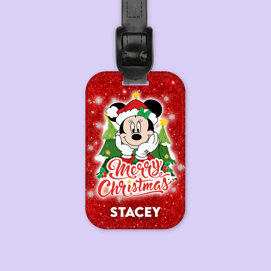 Disney Personalized Christmas Luggage Tag - Minnie - Two Crafty Gays