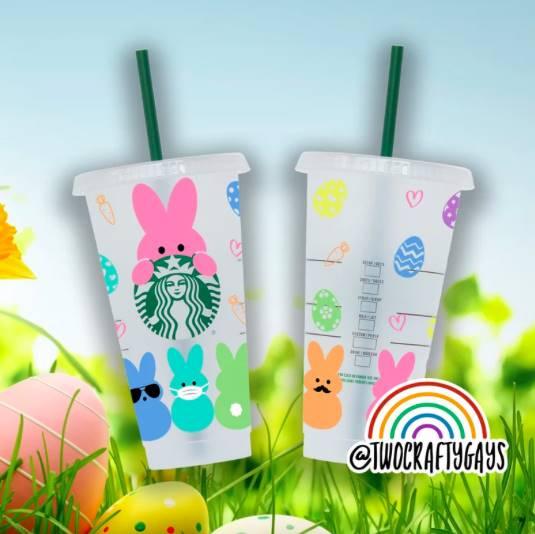 Easter 2022 Starbucks Tumbler Cup - Two Crafty Gays
