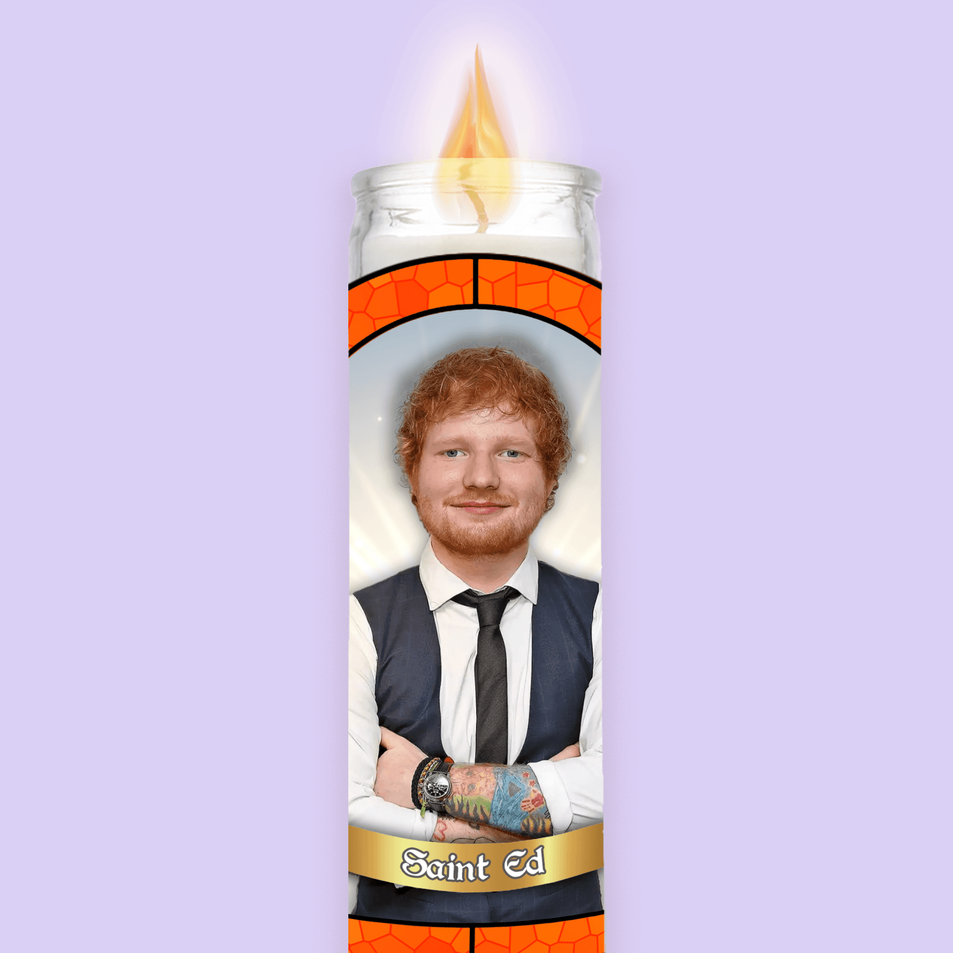 Ed Sheeran Prayer Candle - Two Crafty Gays