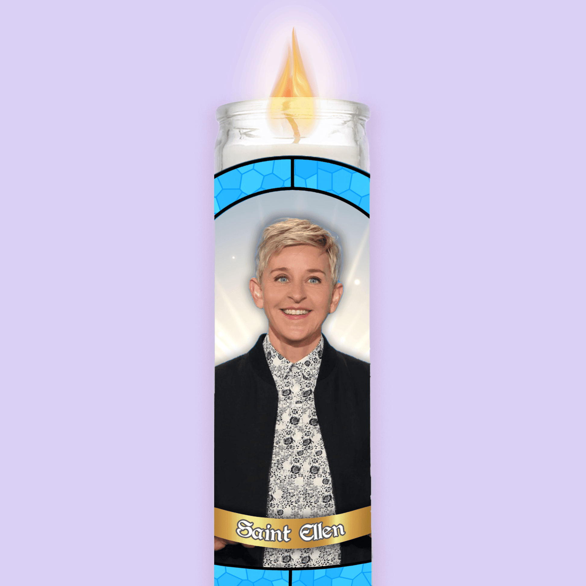 Ellen Degeneres Prayer Candle - Two Crafty Gays